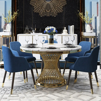 Table ronde et chaises de mariage en marbre pour banquet royal