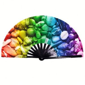 Éventails de mariage chinois personnalisables, petites et grandes tailles, en bois tressé, techniques de peinture sur bambou, éventails pliants personnalisés - Product Image 5