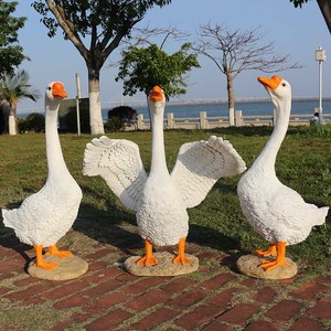 Customizable Joyful Porch Goose Statue Cygnus Big Resin <strong>Garden</strong> Lawn Yard DecorSculptureHigh Figurine <strong>Duck</strong> Indoor and Outdoor - Product Image 1