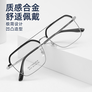 Montures de lunettes demi-cerclées rectangulaires pour hommes Danyang 9019, verres en résine légers, design tendance - Product Image 2