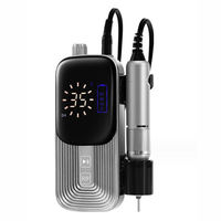 Lime à ongles électrique grand écran 35000 tr/min, kit de lime électrique pour ongles en acrylique et gel, machine à percer les ongles portable, emballage avec logo privé