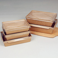 Offre Spéciale Jetable Personnalisé Kraft Papier Boîte À Lunch Récipient Alimentaire À Emporter Emballage Alimentaire Boîte De Papier Déjeuner Avec Couvercle En PET