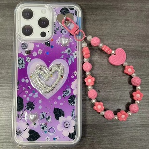 Coque de téléphone fantaisie en TPU avec chaîne pour iPhone 18 17 16 15 14 13 12 11 et Samsung <span class=keywords><strong>M11</strong></span> M12 M13 M14, motif cœur, brillante, style girly - Product Image 3