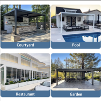 Pergola motorisée en aluminium à lames orientables, imperméable, pour extérieur, avec toit rétractable et pliable, parasol de jardin, finition thermolaquée