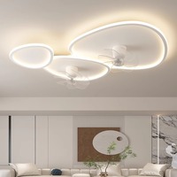 Ventilateur de plafond avec télécommande et lampe, pour salon, spectre complet, moderne, simple, avec tête oscillante, pour chambre à coucher