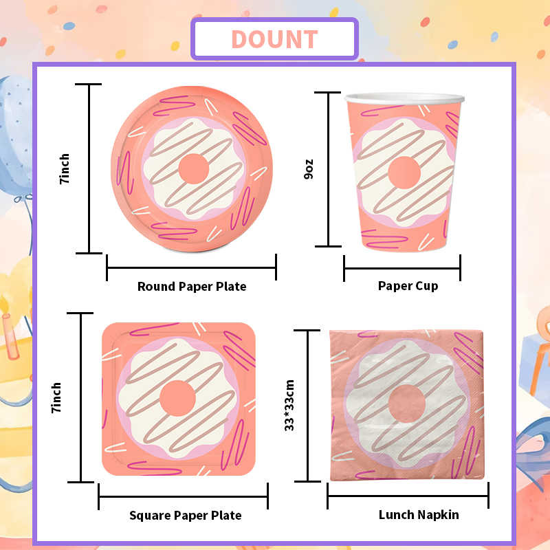 Ensemble De Vaisselle Jetable De Fête Fournitures De Fête Assiettes En Papier Biodégradables Gobelet En Papier Serviettes En Pap