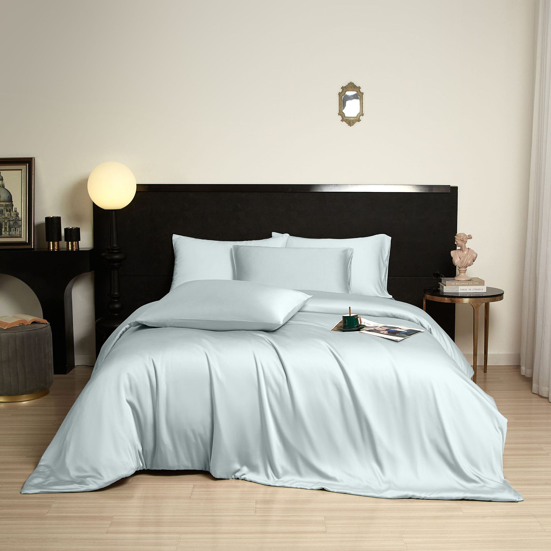 Wholesale 100% Organic Bamboo Custom Fitted Sheet 300TC Cooling Viscose Bedding Sheets Set