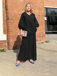 Traje Deportivo Casual de Manga Larga para Mujer, Talla Grande, Color Sólido, Holgado, para Primavera y Otoño, Venta al por Mayor - Product Image 2