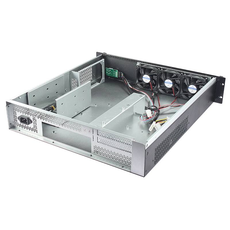 MicroATX 2U Rackmount PC Chassis with 3 Internal HDD Slots & Fan