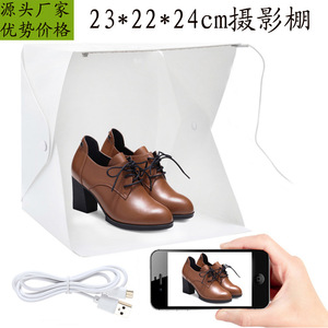 Caja de luz LED portátil y plegable para fotografía, mini estudio fotográfico de 20 cm, de plástico, para fotografía de productos, con carga USB - Product Image 5