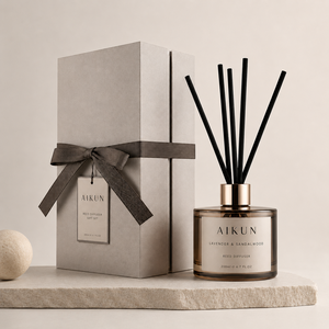 Diffuseur d'arômes AIKUN en papier écologique avec bouchon noir et or, ensemble de diffuseurs parfumés pour spa, marque privée, vente en gros - Product Image 6