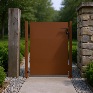Porte de jardin en acier Corten 39,4x49,2 pouces, porte battante, design industriel, durable, revêtement en poudre, installation facile - Product Image 2