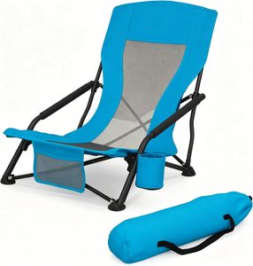 Chaise de camping et de pêche pliable portable, mobilier d'extérieur pour la plage et le camping - Product Image 1