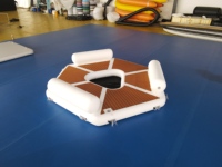 Precio de fábrica, balsa Hexagonal inflable, plataforma de agua, silla flotante, salón, sofá con EVA antideslizante