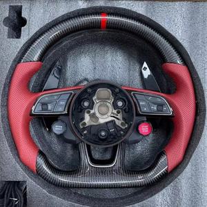 Volant en cuir en fibre de carbone personnalisé pour <span class=keywords><strong>Audi</strong></span> pour le sport RS3 RS4 RS5 RS6 RS7 S3 <span class=keywords><strong>S4</strong></span> S5 S6 A3 A4L A5 A6L Q5 Q7 A7 Q3 R8 A1 - Product Image 3
