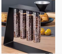 Support de présentation pour grains de café, conteneur de stockage transparent, support magnétique pour tubes à essai