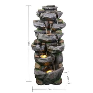 Grote Outdoor Led Gelaagde Fontein Ornament Polyresin Rotstuin Watergordijnmuur Stijlvolle Kunstmatige Tuin Tuin Gazon Rotstuin - Product Image 4