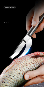 Vente en gros LMK059 Accessoires de cuisine Écailleur à poisson en acier inoxydable, nettoyeur, éplucheur, coupe-écailles - Product Image 3