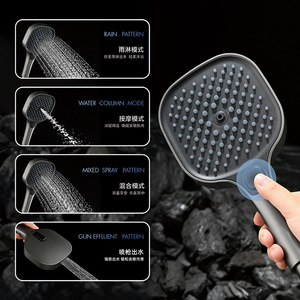 Multifunctional Handheld Shower Head Square Adjustable Massage Rain Spray Pattern Portable Water Pressure Boosting - Product Image 1
