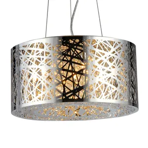 Bird nest metal cage pendant light fixture Chrome E12 crystal hanging parts decor indoor chandelier pendant lamp