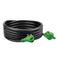 Kabel Ekstensi RV Otomatis 50 Kaki dengan NEMA TT-30P TT-30R 30-Amp 10/3 STW 10AWG Gauge 3 Kawat 125-Volt 3-Pin 30-Gauge Selubung PVC