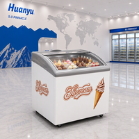 Congélateur coffre commercial grande capacité à porte vitrée ouvrant par le haut, avec refroidissement par air et éclairage LED, idéal pour le stockage des aliments surgelés - Vente chaude directe usine
