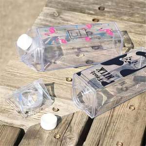 Bouteille d'eau en plastique de 500 ml, carrée, pour jus, voyage, camping, gobelet à boire - Product Image 5