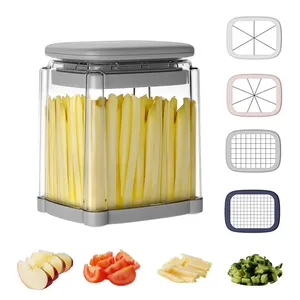 Mini Food Processor with Press Feature New Condition Steel Mandoline for French Fries Apple Slices Potato Vegetable Chopper