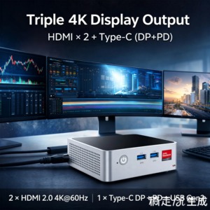Mini PC AMD R3 4300U directement de l'usine, 64 Go DDR4, double SSD M.2, OEM/ODM, logo/BIOS personnalisés, ordinateur de bureau économique, Windows 11 Pro - Product Image 6