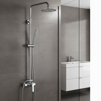 Ensemble de douche mural multifonctionnel Momali avec pommeau thermostatique en laiton et jet doux pour salle de bain