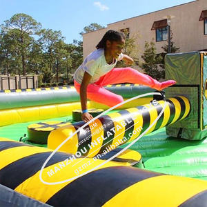 Location de <span class=keywords><strong>jeu</strong></span> de fête en plein air, parcours d'obstacles Wipeout, <span class=keywords><strong>gonflable</strong></span>, en PVC, couleur et taille personnalisables pour 8 joueurs - Product Image 6