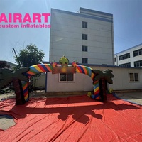Arche gonflable dinosaure arc-en-ciel pour événements dignes d'Instagram, arches gonflables dinosaures durables pour l'extérieur