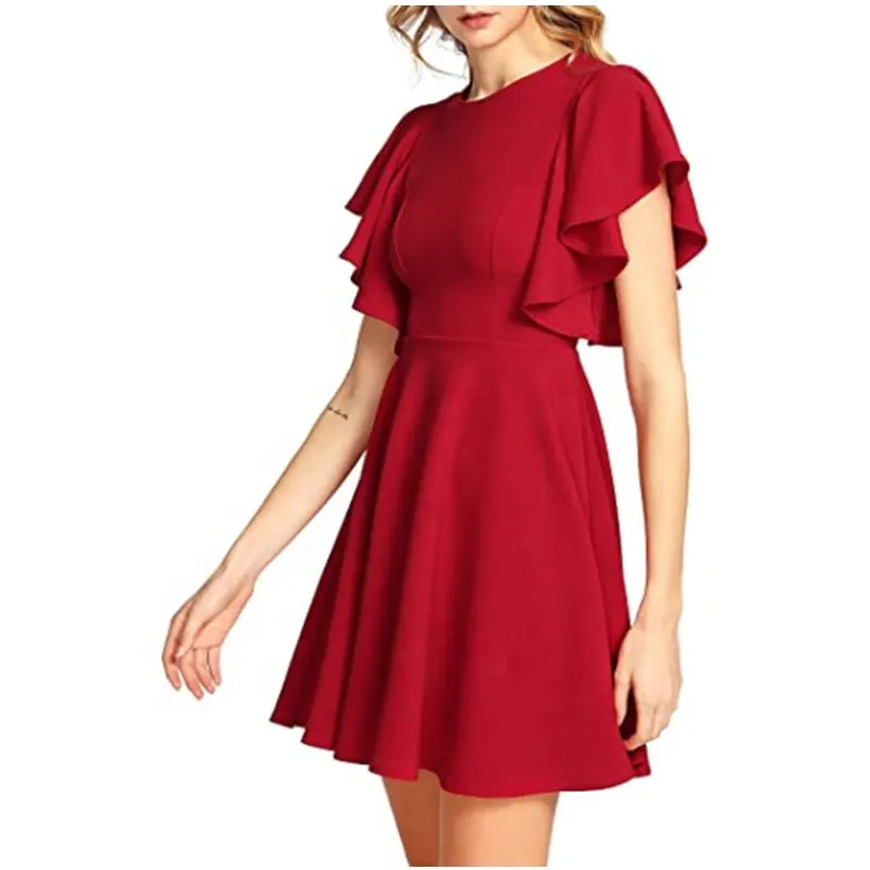 New Fashion Women Ladies Summer Dresses Smart Casual Halter Dress One Shoulder Drill Blouse