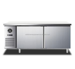 2-door stainless Steel Workbench fresh Temperature Cooler Freezer Food Preparation <b>Table</b> - Product Image 1