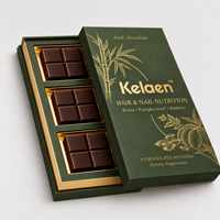 Suplemen Cokelat Botani Cokelat Hitam Nutrisi Rambut dan Kuku Biotin Biji Labu Suplemen Diet Bambu