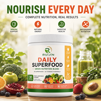 Poudre de superaliments verts pour adultes OEM – Mélange de superaliments pour la nutrition quotidienne, la détoxification, le soutien immunitaire, les probiotiques, les antioxydants et les fibres