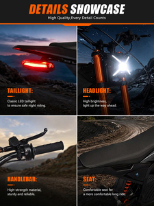 มอเตอร์ไซค์แบตเตอรี่ลิเธียมไร้แปรงถ่าน 72V4500W ทรงพลัง ความเร็วสูงสุด 75 กม./ชม. สำหรับผู้ใหญ่  ความเร็วสูงสำหรับการผจญภัย ประสิทธิภาพสูง - Product Image 6