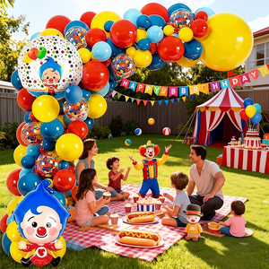 Kit de ballons en aluminium imprimés en quadrichromie pour toile de fond de clown de cirque, durable, pour fête d'anniversaire d'enfants - Product Image 2