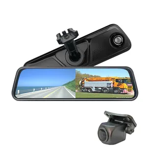 Groothoek Dual Lens 9.66 Inch Touch Screen Auto Dvr Achteruitkijkspiegel 1080P Reverse + 1080P Dash Camera auto Black Box