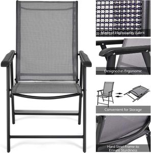 Sedie Pieghevoli <span class=keywords><strong>da</strong></span> Esterno Portatili per Giardino, Campeggio, Bordo Piscina, Spiaggia, Terrazza, Prato - Product Image 4