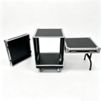 Flightcase OEM 12U de haute qualité pour amplificateur de profondeur inférieure à 49 cm avec 2 portes fusionnables, 4 roues et 1 table DJ