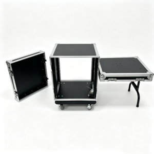 <span class=keywords><strong>Flightcase</strong></span> OEM 12U de haute qualité pour amplificateur de profondeur inférieure à 49 cm avec 2 portes fusionnables, 4 roues et 1 table DJ - Product Image 1