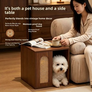 <span class=keywords><strong>Casa</strong></span> de Madera <span class=keywords><strong>para</strong></span> Perros y Cama <span class=keywords><strong>para</strong></span> Mascotas, Transpirable, Rectangular, <span class=keywords><strong>para</strong></span> Uso en Interiores, Estilo Cabaña, <span class=keywords><strong>para</strong></span> Todas las Estaciones, <span class=keywords><strong>para</strong></span> Perros Pequeños/Mini - Product Image 1