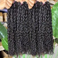 Extensions de cheveux humains vierges du Vietnam, prix d'usine en gros, cuticules alignées, boucles pixie, double trame