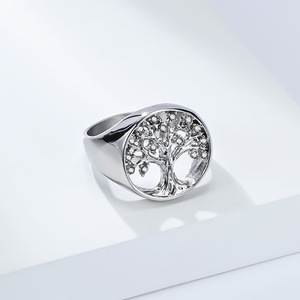 Instagram-worthy Nordic Tree of Life <b>ring</b> for women, Celtic traditional culture, artistic temperament, <b>titanium</b> steel jewelry. - Product Image 4
