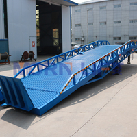 Nouveau chariot élévateur hydraulique manuel 10t avec rampe de chargement de conteneurs mobiles 11*2.08m 400mm pneus pleins 1.0-1.8m cale de roue antidérapante
