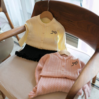 Ensemble tricoté avec nœud papillon et cardigan pour filles, collection Automne-Hiver 2026