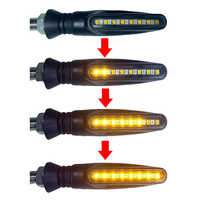 Luces Intermitentes Secuenciales LED de 12 V con Luz de Circulación Diurna Blanca DRL, Kit de Lámparas Intermitentes Modificadas para Motocicleta