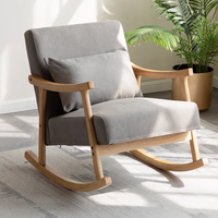 Offre Spéciale : Fauteuil à Bascule Modulaire Moderne en Bois Massif, Rembourré, avec Dossier Capitonnée et Pieds Métalliques, Idéal pour Bureaux et Espaces de Loisirs