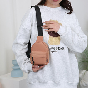 Women's Chest Bag Nylon Zipper Front Pocket Single Strap Portable Everyday Use Summer 2025 Black White Orange - Product Image 3